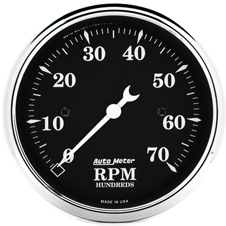 1798 Auto Meter Old Tyme Black 3 1/8" In-Dash 7,000 RPM Tachometer