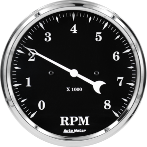 1799 Auto Meter Old Tyme Black 5" In-Dash 8,000 RPM Tachometer