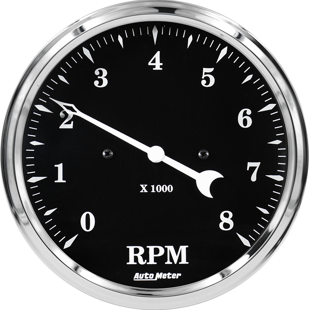 1799 Auto Meter Old Tyme Black 5" In-Dash 8,000 RPM Tachometer