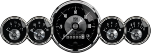 2003 AutoMeter Prestige Black Diamond 5 Gauge Kit (3 3/8" & 2 1/16") Wheel Odometer