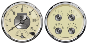 2004 AutoMeter Prestige Antique Ivory 2 Gauge Kit (5" Quad & Tach/Speedo)