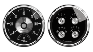 2005 AutoMeter Prestige Black Diamond 2 Gauge Kit (5" Quad & Tach/Speedo)