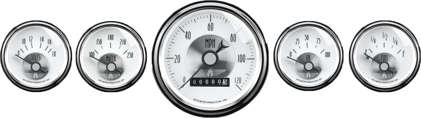 2007 AutoMeter Prestige Pearl 5 Gauge Kit (3 3/8" & 2 1/16") Wheel Odometer