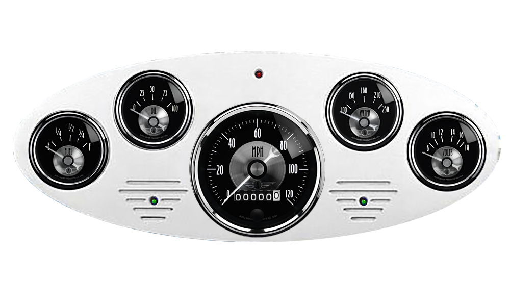 1934 Ford Truck Billet Aluminum 5 Gauge Panel w Auto Meter Prestige Series