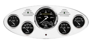 1934 Ford Truck Billet Aluminum Gauge Panel w/ Auto Meter Street Rod Series Gauges (Speedo/Tach)