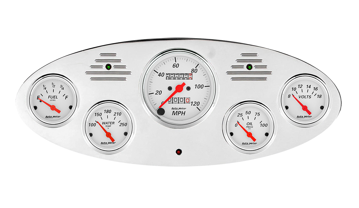 1934 Ford Truck Billet Aluminum Gauge Panel With AutoMeter Street Rod series gauges - Image 10