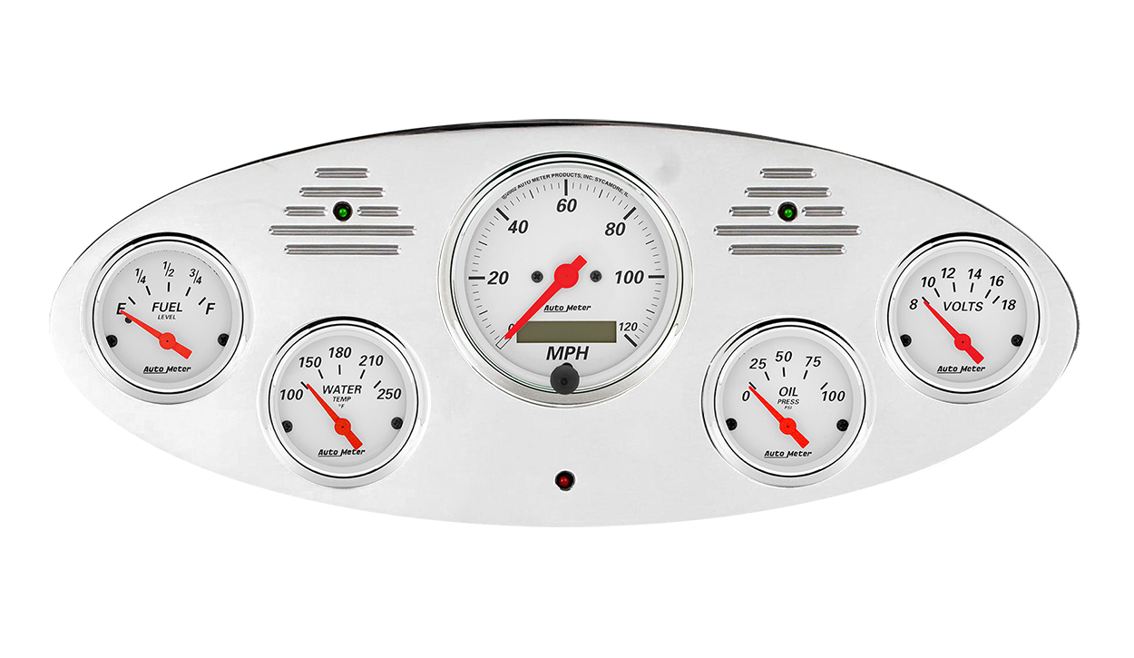 1934 Ford Truck Billet Aluminum Gauge Panel With AutoMeter Street Rod series gauges - Image 9