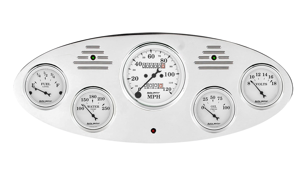 1934 Ford Truck Billet Aluminum Gauge Panel With AutoMeter Street Rod series gauges - Image 4