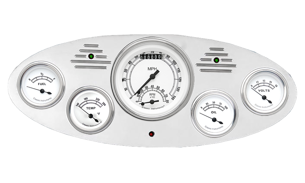 1934 Ford Truck Billet Aluminum 5 Gauge Panel w/ Classic Instruments Gauges (Ultimate Speedometer)