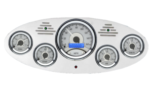 1934 Ford Truck Billet Aluminum Gauge Panel w/ Dakota Digital VHX-1050 Silver Alloy Gauges