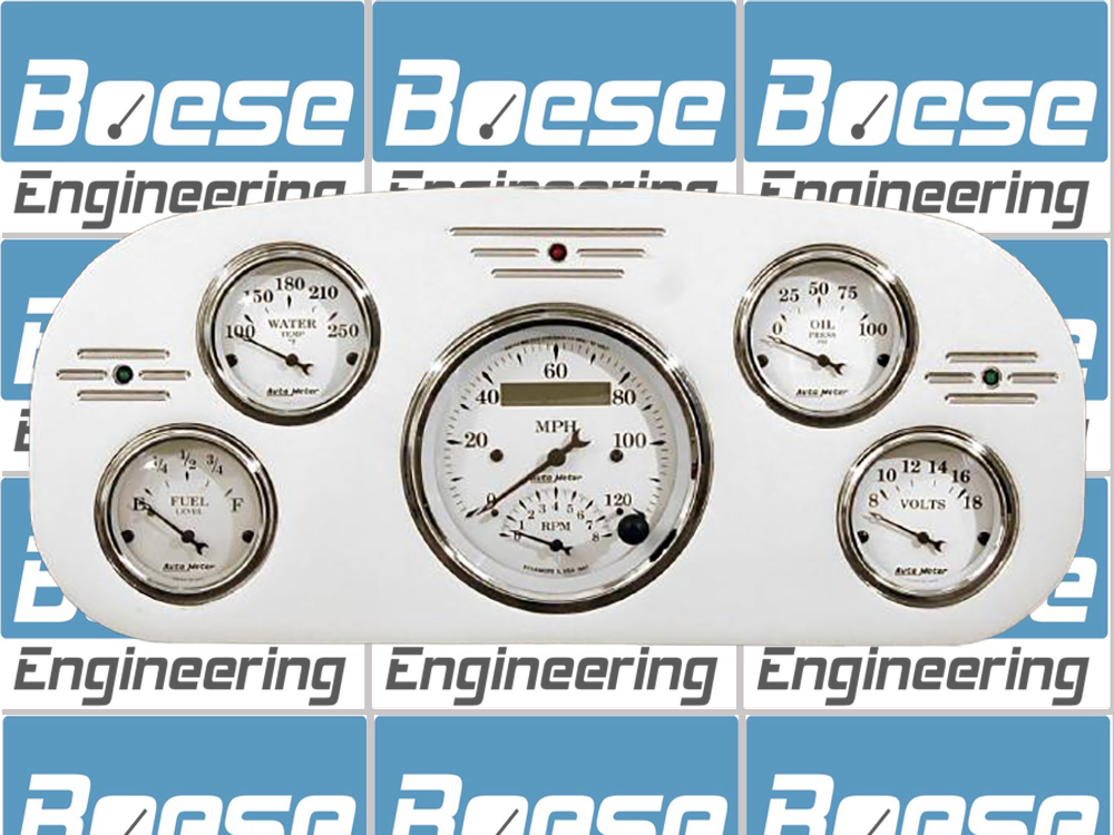 1935-1937 Ford Truck Billet Aluminum Gauge Panel w/ Auto Meter Street Rod Series Gauges (Speedo/Tach)