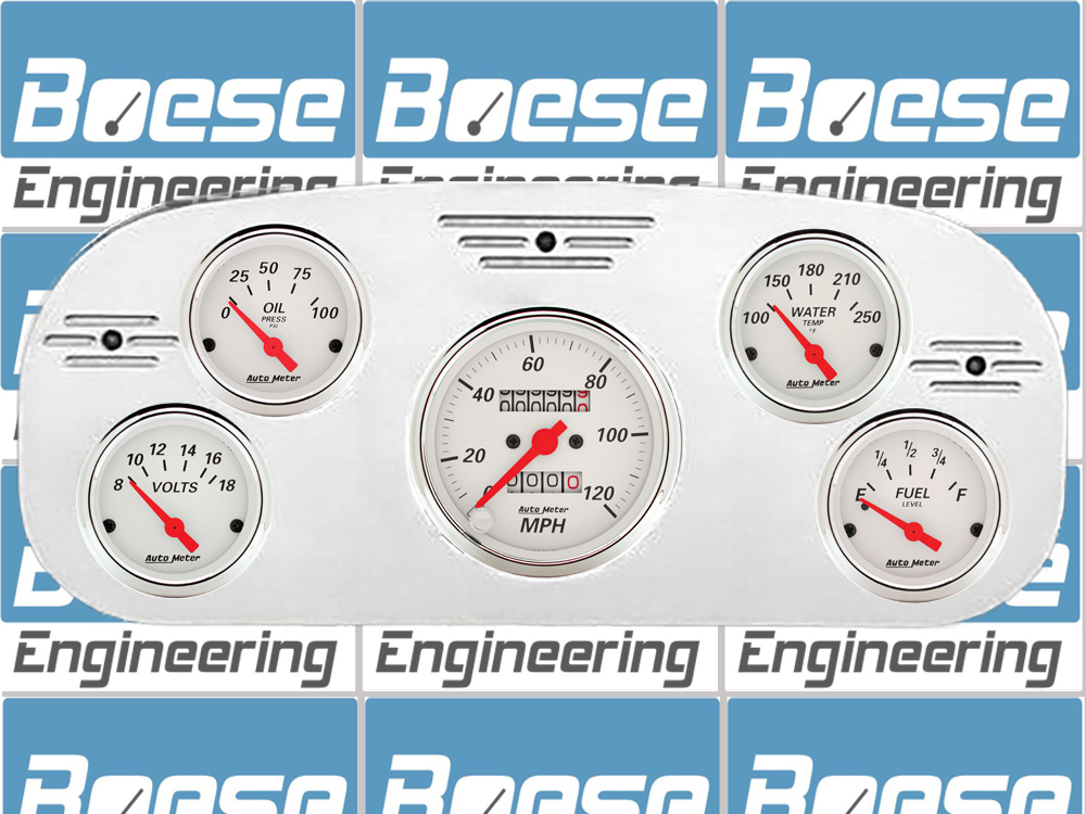 1935-1937 Ford Truck Billet Aluminum Gauge Panel With Auto Meter Street Rod series gauges - Image 3