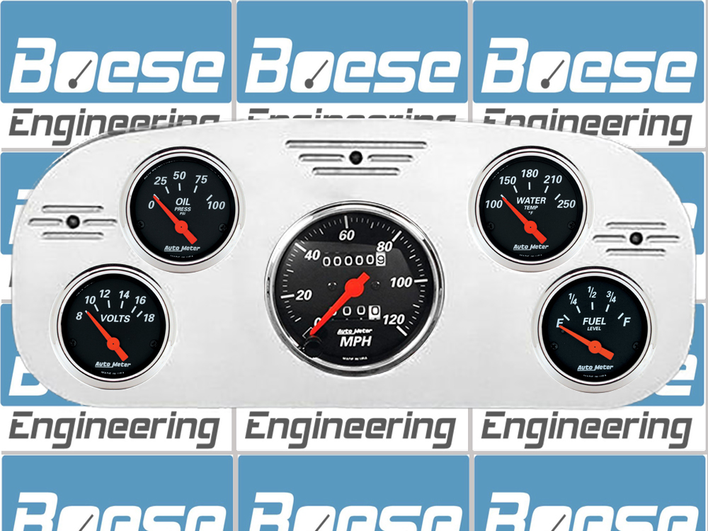 1935-1937 Ford Truck Billet Aluminum Gauge Panel With Auto Meter Street Rod series gauges - Image 2