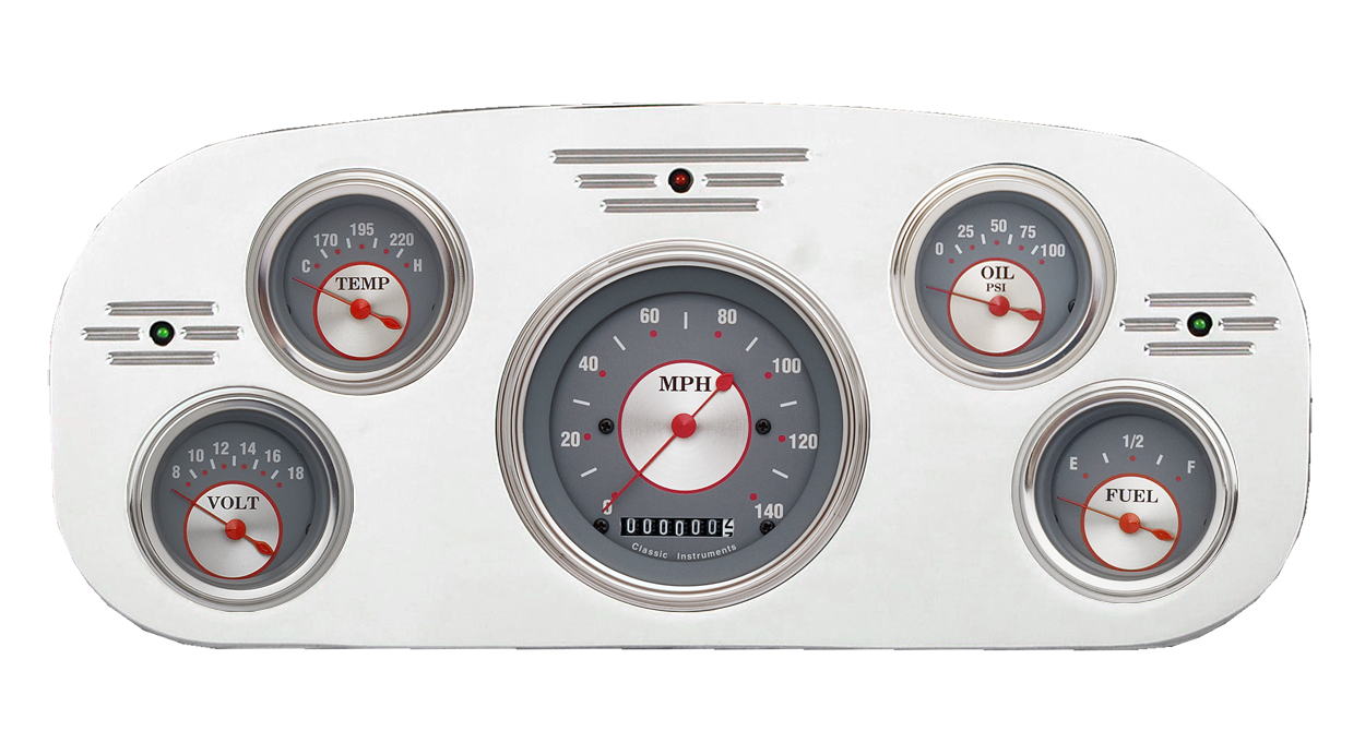1935-1937 Ford Truck Billet Aluminum 5 Gauge Panel w/ Classic Instruments Gauges - Image 3