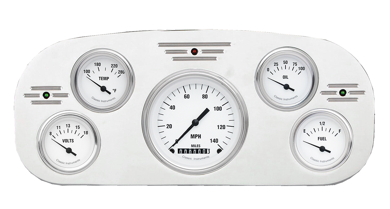 1935-1937 Ford Truck Billet Aluminum 5 Gauge Panel w/ Classic Instruments Gauges - Image 4
