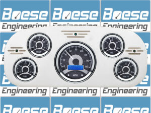 1935-1937 Ford Truck Billet Aluminum Gauge Panel w/ Dakota Digital VHX-1050 Black Alloy Gauges