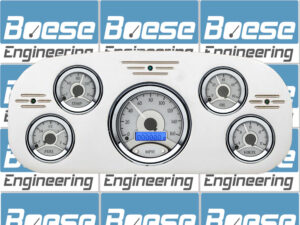 1935-1937 Ford Truck Billet Aluminum Gauge Panel w/ Dakota Digital VHX-1050 Silver Alloy Gauges
