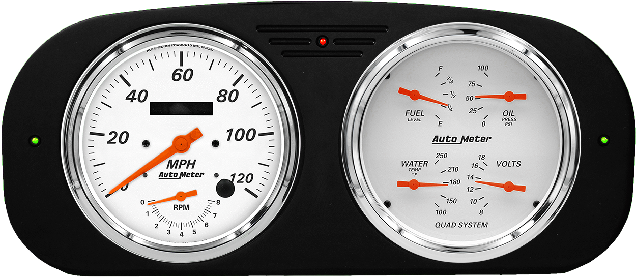 1935-1937 Ford Truck Aluminum Gauge Panel AutoMeter Street Rod Series Gauges (Speedo/Tach) - Image 6