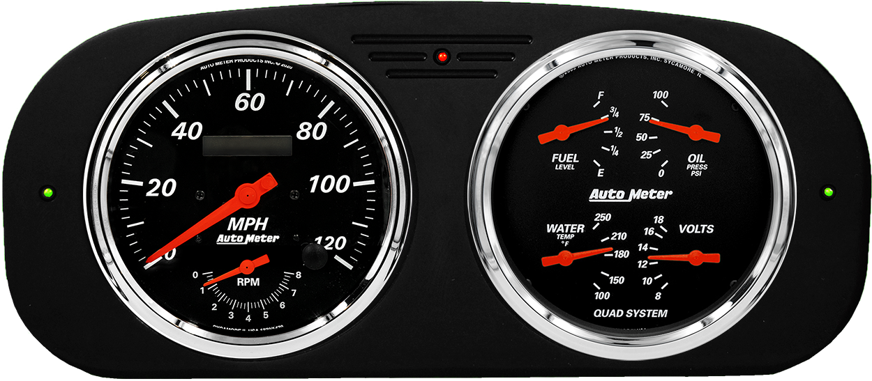 1935-1937 Ford Truck Aluminum Gauge Panel AutoMeter Street Rod Series Gauges (Speedo/Tach) - Image 5