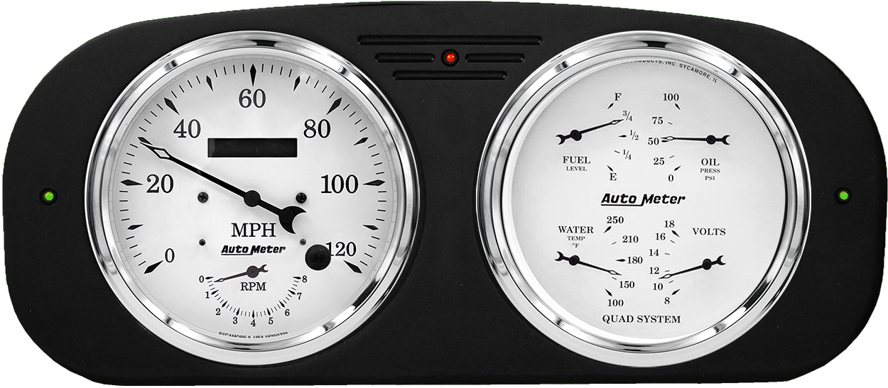 1935-1937 Ford Truck Aluminum Gauge Panel AutoMeter Street Rod Series Gauges (Speedo/Tach) - Image 4