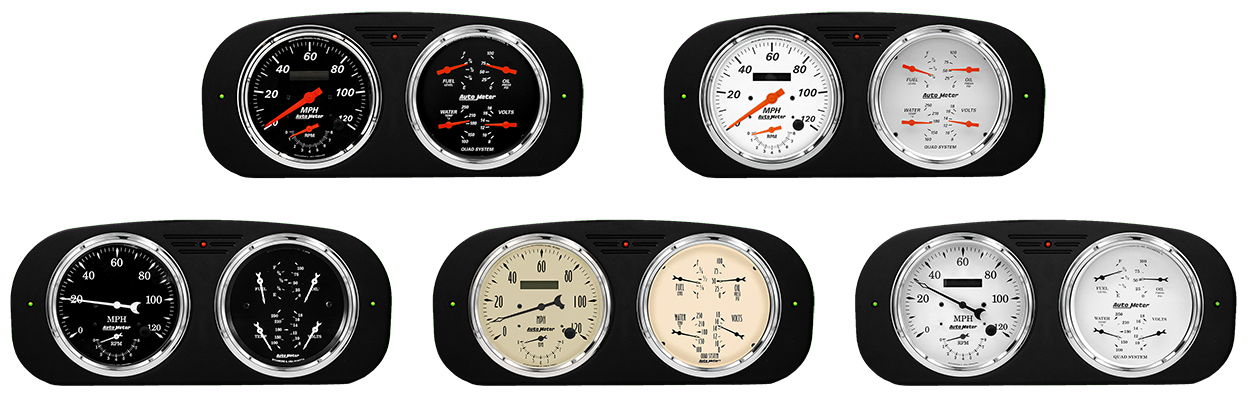 1935-1937 Ford Truck Aluminum Gauge Panel AutoMeter Street Rod Series Gauges (Speedo/Tach)