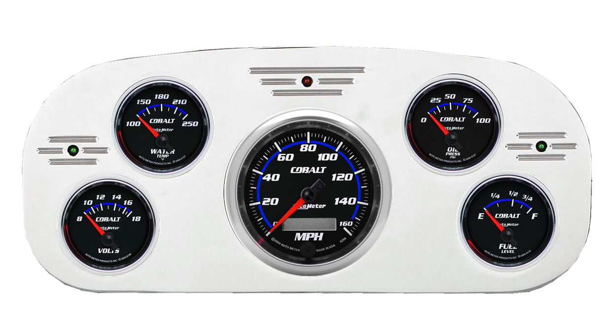 1935-1937 Ford Truck Billet Aluminum Gauge Panel w/ Auto Meter Cobalt Gauges