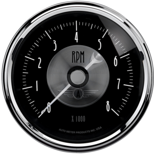 2096 Auto Meter Prestige Black Diamond 3 3/8" In-Dash 8,000 RPM Tachometer