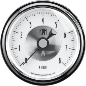 2098 Auto Meter Prestige Pearl 3 3/8" In-Dash 8,000 RPM Tachometer