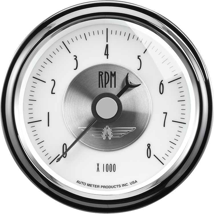 2098 Auto Meter Prestige Pearl 3 3/8" In-Dash 8,000 RPM Tachometer