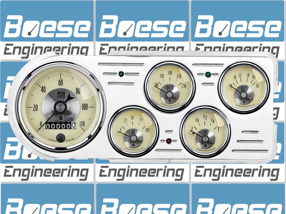 1948-1950 Ford Truck Aluminum 5 Gauge Panel w/ Auto Meter Prestige Series