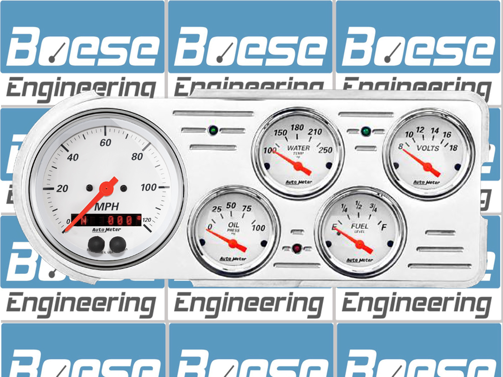1948-1950 Ford Truck Aluminum Gauge Panel w/ Auto Meter Street Rod Series Gauges (GPS) - Image 3