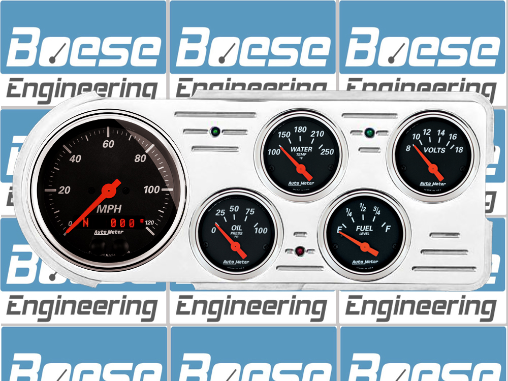 1948-1950 Ford Truck Aluminum Gauge Panel w/ Auto Meter Street Rod Series Gauges (GPS) - Image 2