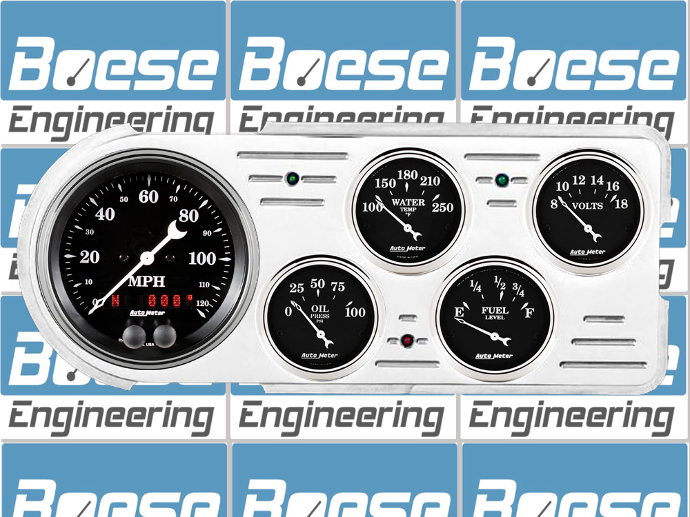1948-1950 Ford Truck Aluminum Gauge Panel w/ Auto Meter Street Rod Series Gauges (GPS)