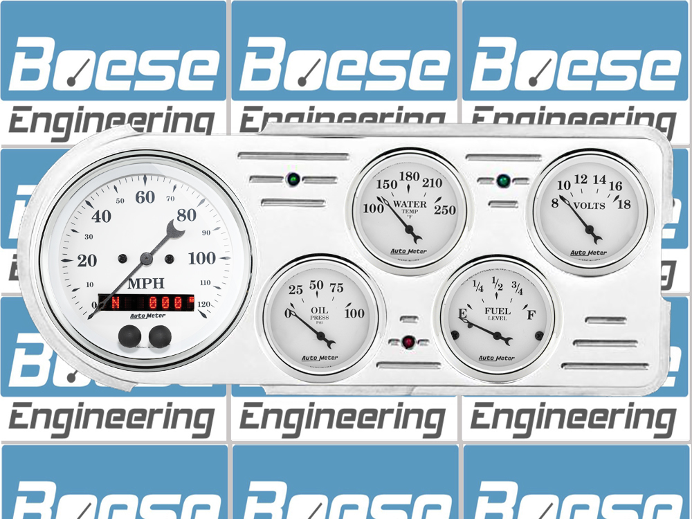 1948-1950 Ford Truck Aluminum Gauge Panel w/ Auto Meter Street Rod Series Gauges (GPS) - Image 5