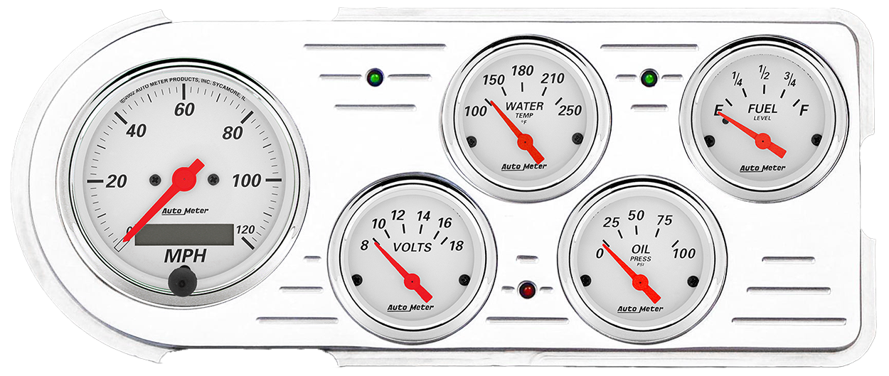 1948-1950 Ford Truck Aluminum Gauge Panel w/ AutoMeter Street Rod Series Gauges - Image 14