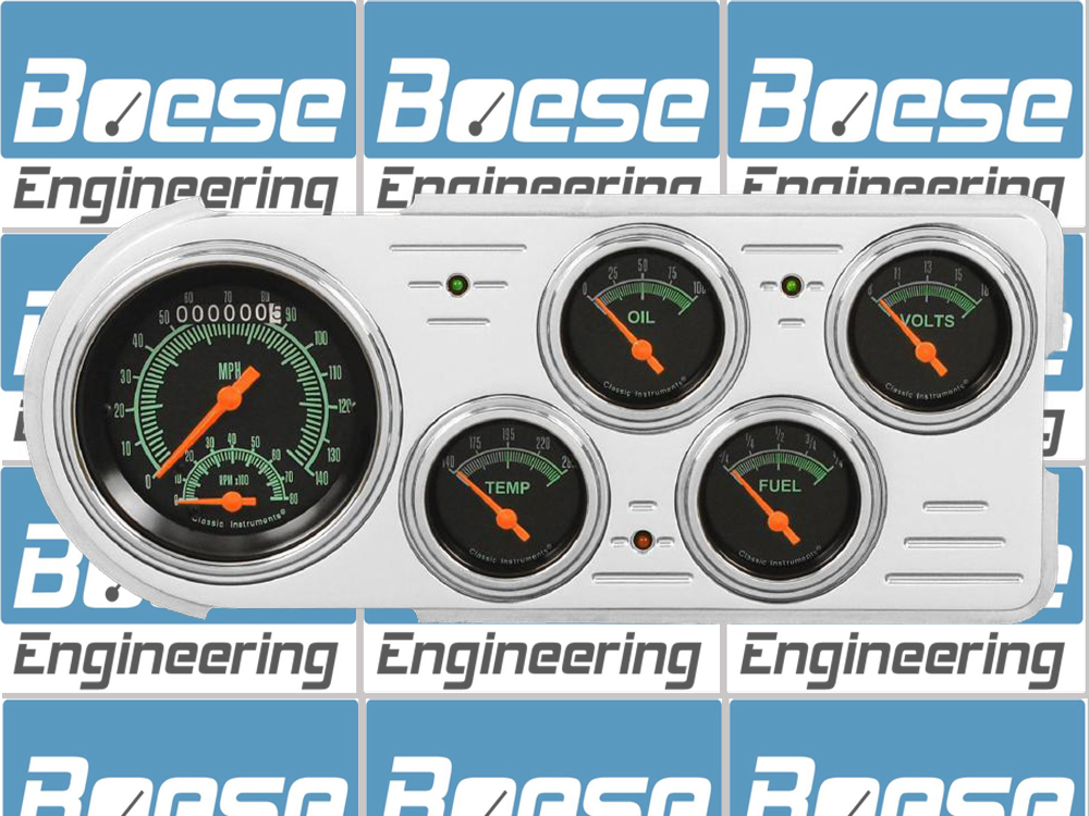 1948-1950 Ford Truck Aluminum 5 Gauge Panel w/ Classic Instruments Gauges (Ultimate Speedometer)