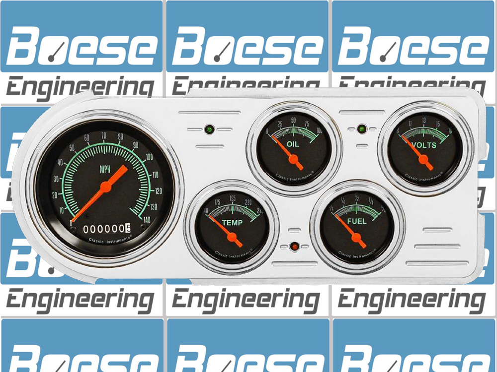 1948-1950 Ford Truck Aluminum 5 Gauge Panel w/ Classic Instruments Gauges - Image 2