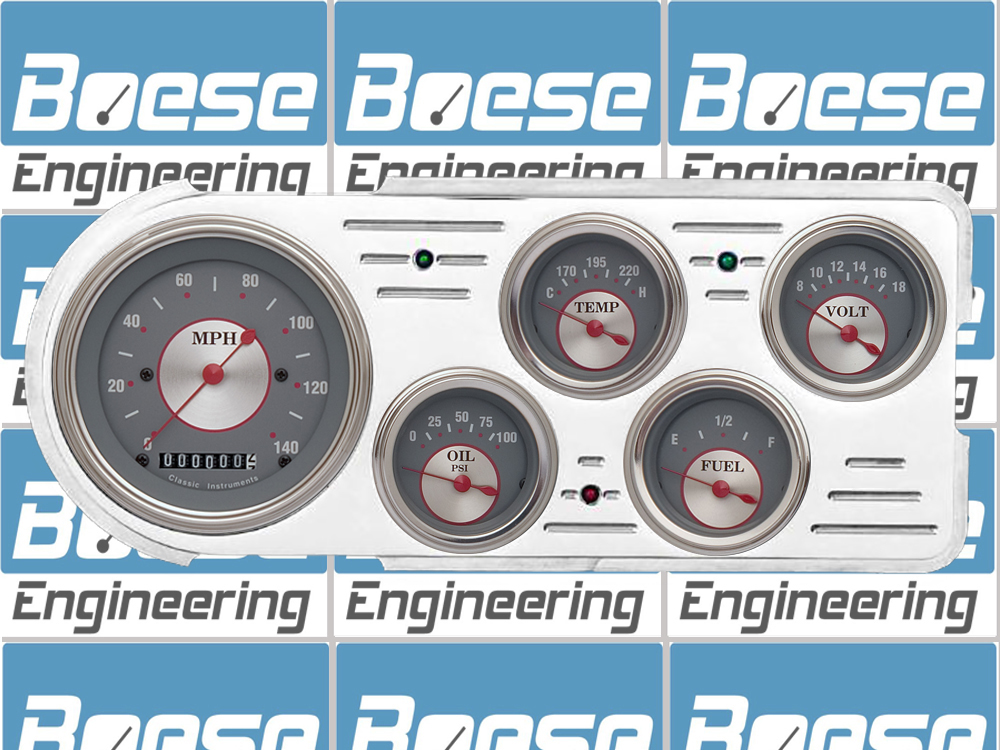 1948-1950 Ford Truck Aluminum 5 Gauge Panel w/ Classic Instruments Gauges