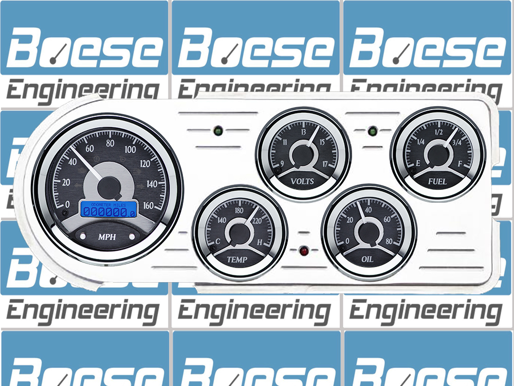 1948-1950 Ford Truck Aluminum Gauge Panel w/ Dakota Digital VHX-1050 Black Alloy Gauges - Image 3