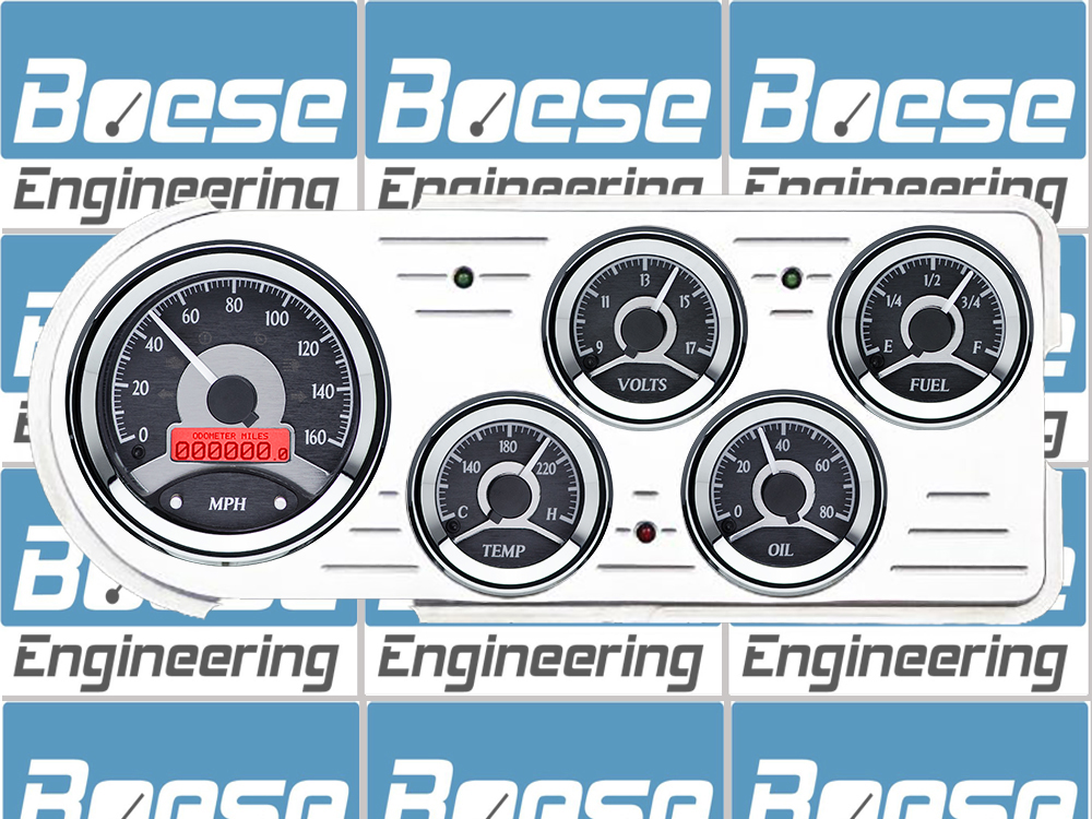 1948-1950 Ford Truck Aluminum Gauge Panel w/ Dakota Digital VHX-1050 Black Alloy Gauges - Image 5