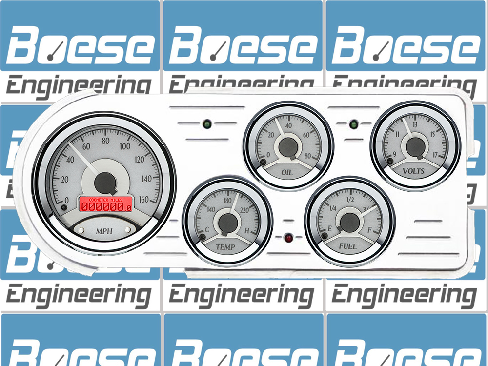 1948-1950 Ford Truck Aluminum Gauge Panel w/ Dakota Digital VHX-1050 Silver Alloy Gauges - Image 5