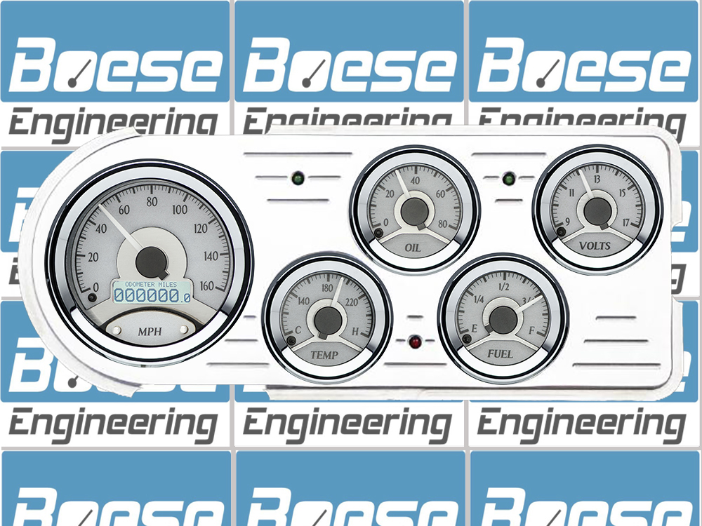 1948-1950 Ford Truck Aluminum Gauge Panel w/ Dakota Digital VHX-1050 Silver Alloy Gauges - Image 3