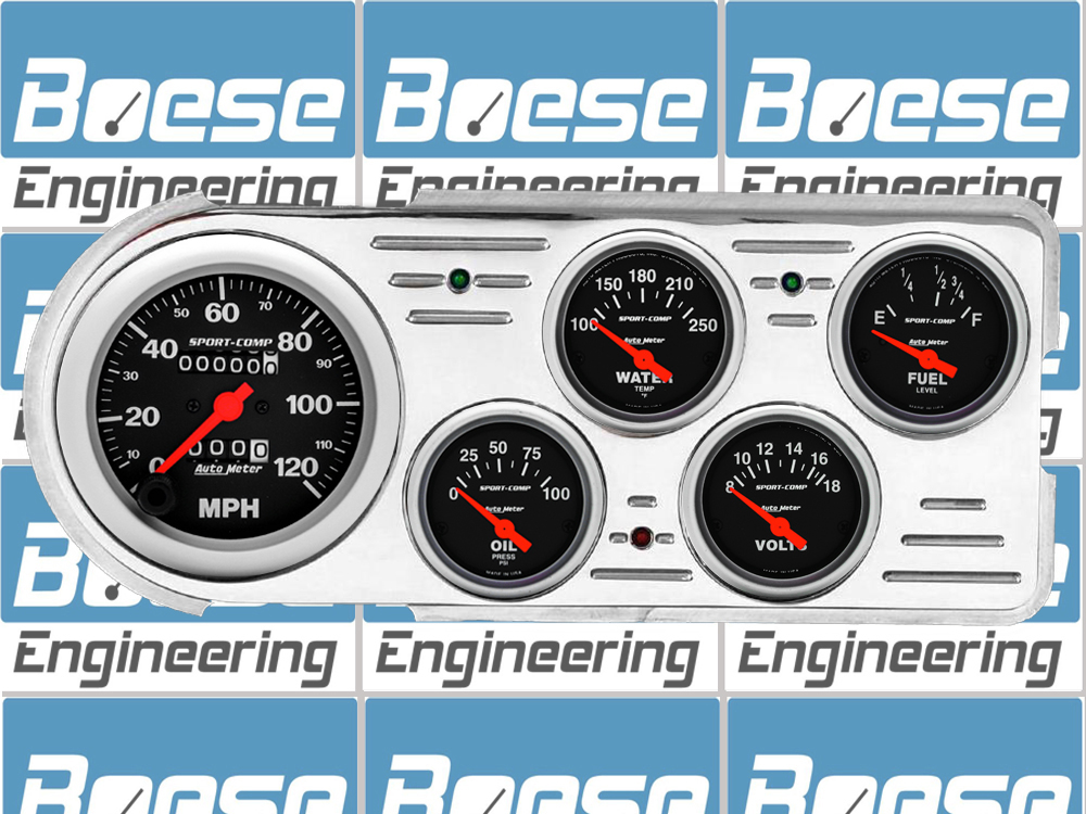 1948-1950 Ford Truck Aluminum Dash Insert w/ Sport-Comp Gauges