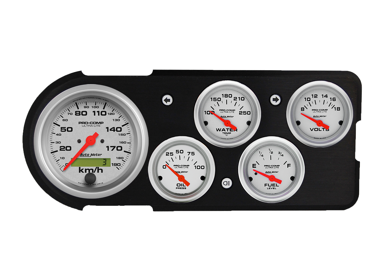 1948-1950 Ford Truck Aluminum Gauge Panel w/ Ultra-Lite Gauges - Image 2