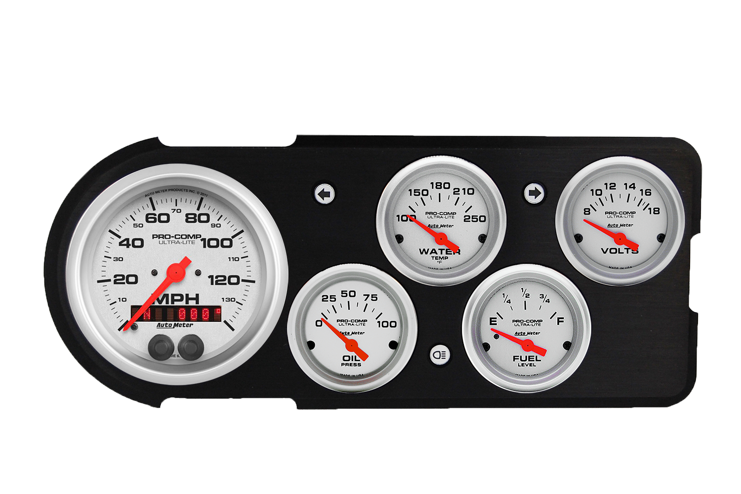 1948-1950 Ford Truck Aluminum Gauge Panel w/ Ultra-Lite Gauges - Image 3