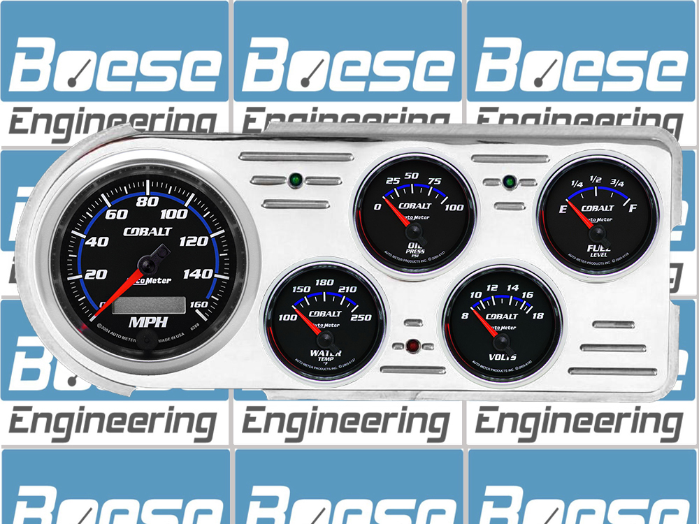 1948-1950 Ford Truck Aluminum Gauge Panel w/ Auto Meter Cobalt Gauges