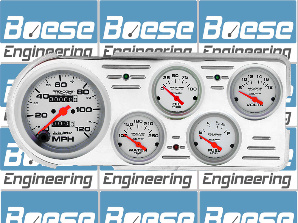 1948-1950 Ford Truck Aluminum Dash Insert w/ Ultra-Lite Gauges