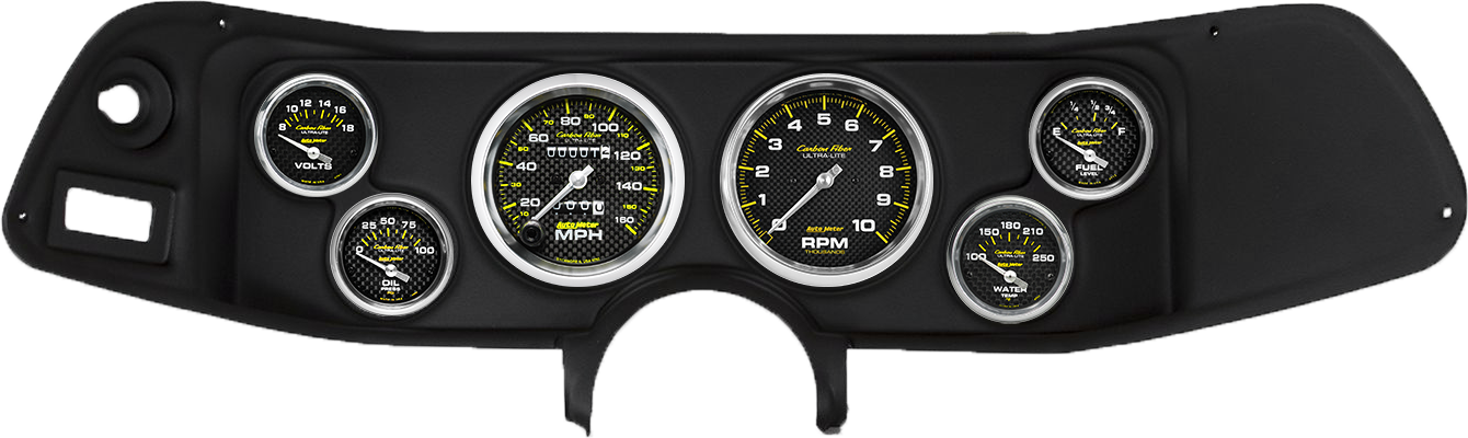 1970-1978 Chevrolet Camaro Auto Meter Direct Fit Instrument Panel w/ Carbon Fiber Gauges - Image 2