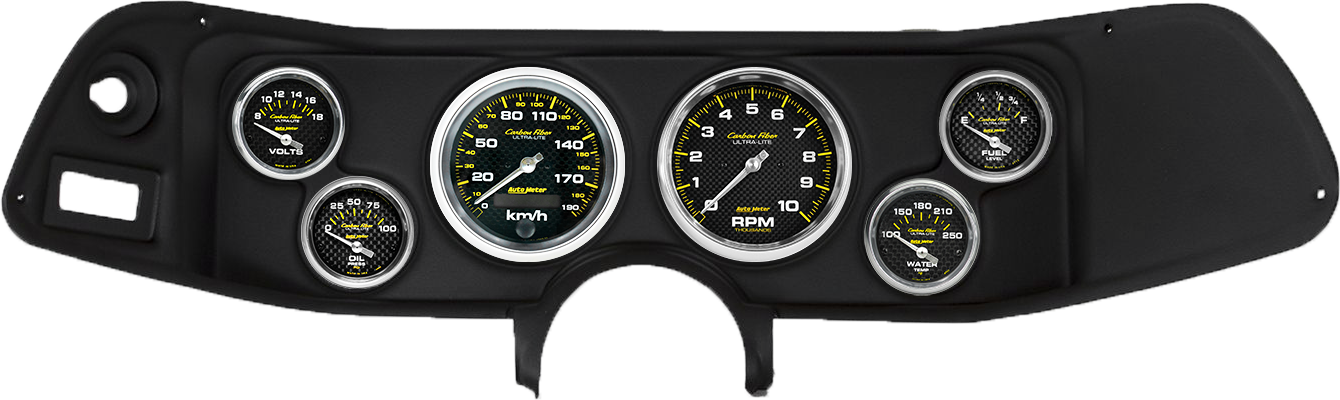 1970-1978 Chevrolet Camaro Auto Meter Direct Fit Instrument Panel w/ Carbon Fiber Gauges