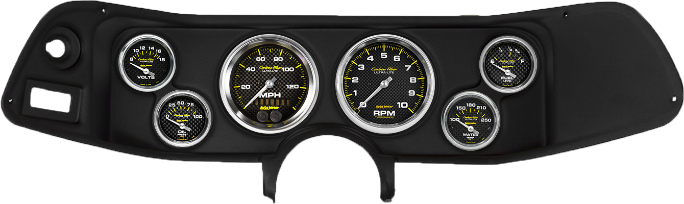 1970-1978 Chevrolet Camaro Auto Meter Direct Fit Instrument Panel w/ Carbon Fiber Gauges - Image 3